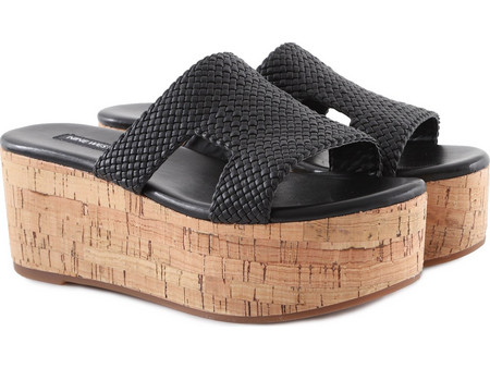 Nine West Vina 2 Καλοκαιρινές Γυναικείες Πλατφόρμες Ψηλές Μαύρες