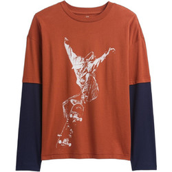 Gap Παιδικό T-Shirt Μακρυμάνικο Καφέ Navy Μπλε 796856000