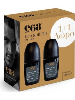 E68 Effective Ανδρικό Αποσμητικό Roll On 48h 2x50ml