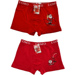 Uomo Ανδρικά Μποξεράκια Σετ 2Pack Κόκκινα 5210-2