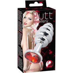 You2Toys Jewellery Πρωκτική Σφήνα Diamond Plug Ασημί Κόκκινη
