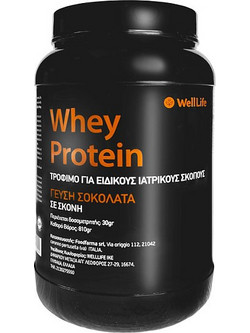 Well Life Whey Chocolate Πρωτεΐνη Ορού Γάλακτος Χωρίς Γλουτένη 810gr