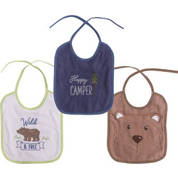 Lorelli Boy Σετ Αδιάβροχες Σαλιάρες Υφασμάτινες με Κορδόνι Navy Μπλε Καφέ Λευκή 3τμχ