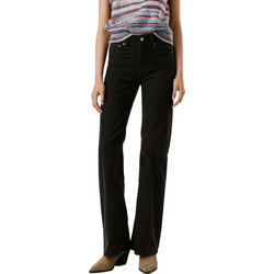 Pepe Jeans Ψηλόμεσο Κοτλέ Γυναικείο Παντελόνι Bootcut Εφαρμογή Καμπάνα Μαύρο PL21000202-999