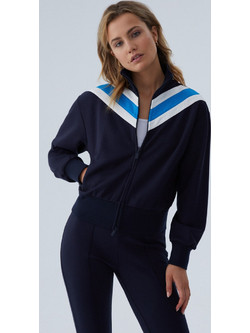 Diverse Γυναικεία Ζακέτα Φούτερ Κοντή με Φερμουάρ Navy Μπλε DV-VCUTT