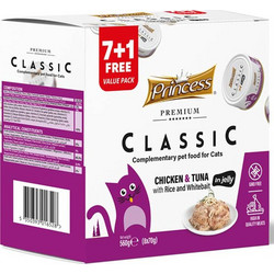 Princess Premium Classic with Chicken, Tuna, Rice & Whitebait in Jelly 8x70gr