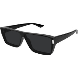 Saint Laurent SL757 001 Ανδρικά Γυαλιά Ηλίου Τετράγωνα Κοκάλινα Μαύρα με Μαύρο Φακό