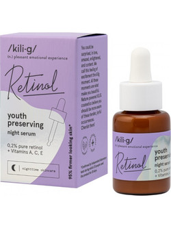 Kilig Retinol 0.2% Ενυδατικό Serum Προσώπου με Βιταμίνη C Βιταμίνη E Ρετινόλη & Υαλουρονικό 30ml