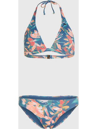 O'Neill Essentials Marga Bikini Set Τριγωνάκι Floral Πετρόλ Κοραλί OSS252BK/1800351-35155W