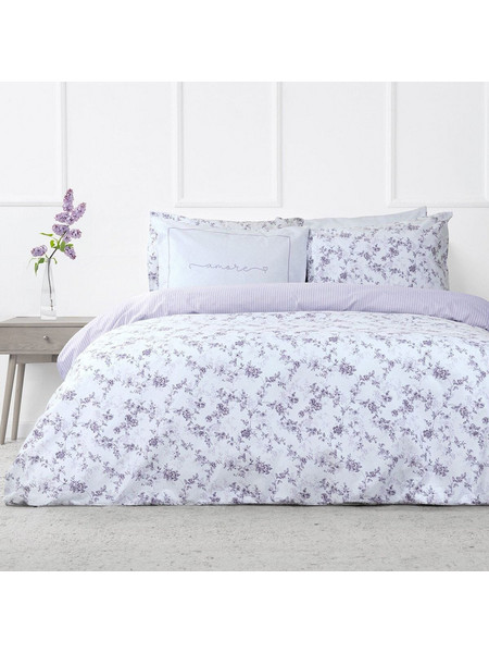 Nima Σετ Σεντόνια Διπλά Φανελένια 220x260 Merlin White Lilac