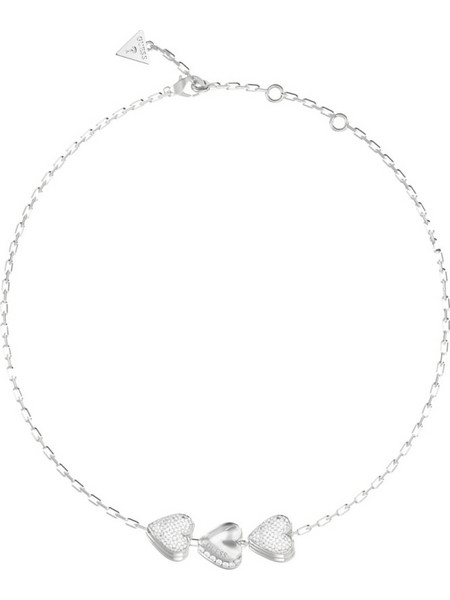 Guess By your side Γυναικείο Κολιέ Καρδιά από Ατσάλι Ασημί με Ζιργκόν UBN06078JWRHT