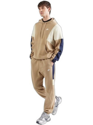 Nike Ανδρικό Σετ Φόρμας Fleece με Λάστιχο Μπεζ HV1165-297