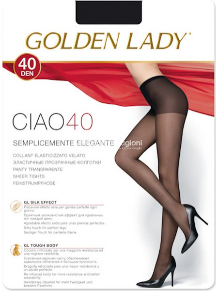 Golden Lady Ciao Καλσόν 40 Den Μαύρο 36QYQ