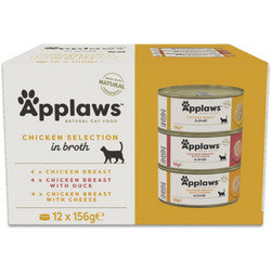 Applaws Multipack Selection Mix with Chicken, Duck & Cheese in Broth 12x156gr