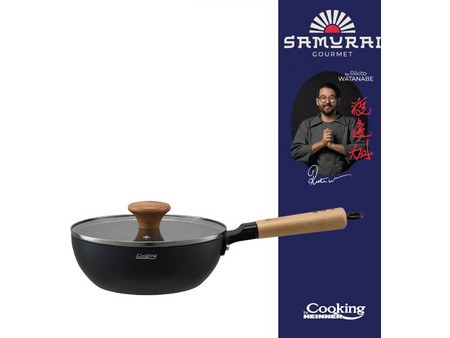 Heinner Samurai Gourmet Wok Αλουμινίου Αντικολλητικό με Καπάκι 20cm HR-SNT-WC20