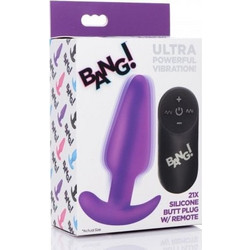 XR Brands Bang! Πρωκτική Σφήνα Ασύρματη με Δόνηση 16cm Μωβ