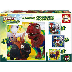 Παιδικό Puzzle Educa Dino Spidey 12 Κομμάτια+16 Κομμάτια+20 Κομμάτια+25 Κομμάτια