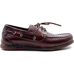 Fluchos Ανδρικά Μοκασίνια Boat Shoes Δερμάτινα Καφέ 7625