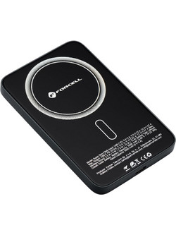 Forcell F-Energy Superslim F5K8 Wireless Magsafe Power Bank 5000mAh 15W με Θύρα USB-C Quick Charge 4.0 & Power Delivery Black