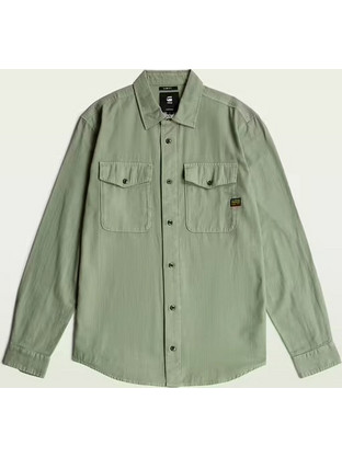 G-Star RAW Ανδρικό Πουκάμισο Βαμβακερό Μακρυμάνικο Slim Fit Πράσινο Mint D24963-D454-B565