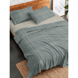 Palatex Σετ Σεντόνια Υπέρδιπλα Φανελένια 230x260 Stepp Beluga Green Beige