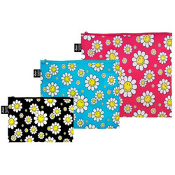 Loqi Smiley Flowers ZP.SM.FL Σετ Γυναικείο Νεσεσέρ Αδιάβροχο Πολύχρωμο 3τμχ