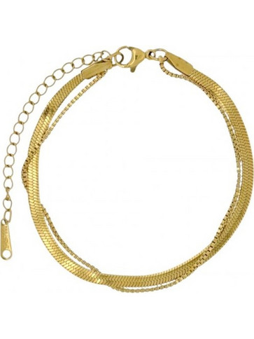 RO Accessories Γυναικείο Βραχιόλι Αλυσίδα Xρυσό BR181