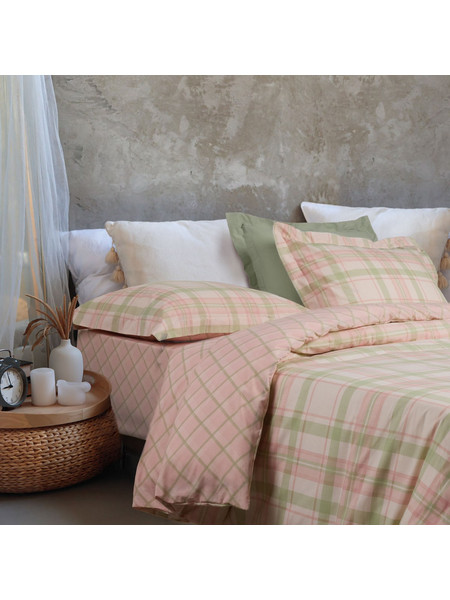 Das Home Σετ Σεντόνια Υπέρδιπλα με Λάστιχο 170x200+35 Casual 5443 Mint Pink