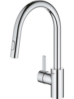 GROHE Eurosmart Cosmopolitan 3148100 Μπαταρία Κουζίνας Πάγκου Διπλής Παροχής Ανάμεικτη με Ντουζ Inox