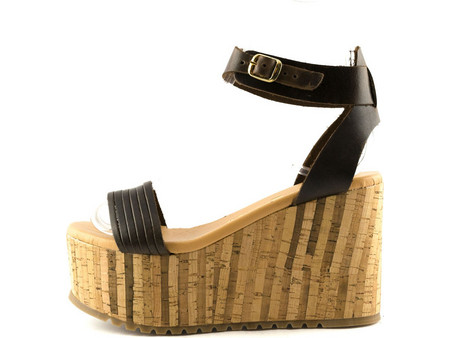 Love4shoes Καλοκαιρινές Γυναικείες Πλατφόρμες Ψηλές Σοκολατί 9-17