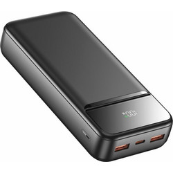 Swissten Powerline II Power Bank 20000mAh με 2 Θύρες USB-A & Θύρα USB-C Black