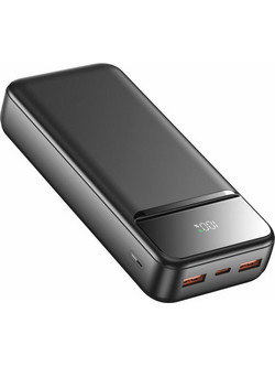 Swissten Powerline II Power Bank 20000mAh με 2 Θύρες USB-A & Θύρα USB-C Black