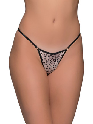 Milena By Paris Γυναικείο Sexy String Μαύρο Μπεζ 6940