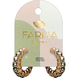 Farma Bijoux BEWOW06 Γυναικεία Σκουλαρίκια Κρίκοι από Ορείχαλκο Xρυσά BEWOW06