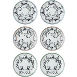 Hermia Πιάτα Γλυκού Πορσελάνης 20cm 6τμχ 280TMA2251