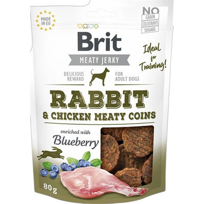 Brit Meaty Jerky Adult Meaty Coins with Rabbit & Chicken 80gr ...