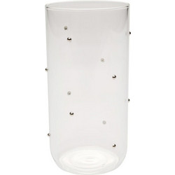 Kare Design Σετ Ποτήρι Νερού Γυάλινo Dots Glam Silver Διαφανές Ασημί 300ml