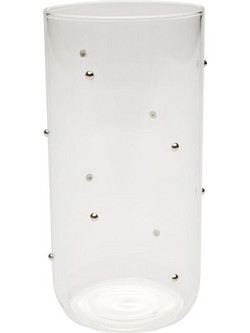 Kare Design Σετ Ποτήρι Νερού Γυάλινo Dots Glam Silver Διαφανές Ασημί 300ml