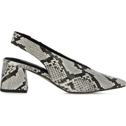 Corina Γόβες Slingback Δερμάτινες με Χοντρό Χαμηλό Τακούνι Γκρι 6265