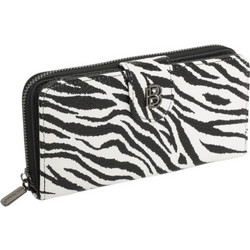 Bag to Bag Μεγάλο Γυναικείο Πορτοφόλι με Clip & Φερμουάρ Μαύρο Λευκό HJ-3118