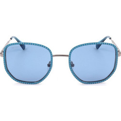 Max & Co MO0091 84V Ανδρικά Γυαλιά Ηλίου Τετράγωνα Μεταλλικά Ασημί με Μπλε Φακό
