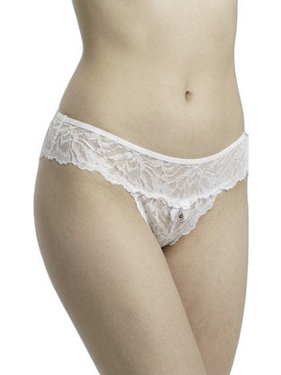 Milena By Paris Γυναικείο Sexy Slip με Δαντέλα Εκρού 8531
