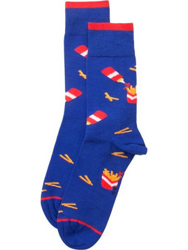 Cotboxer Ketchup Ανδρικές Κάλτσες Ψηλές με Σχέδια Royal Blue CT27A