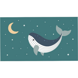 Monneka Whale Παιδική Πετσέτα Θαλάσσης Microfiber Πετρόλ 90x160cm