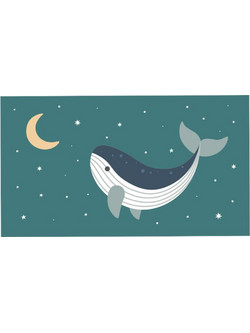 Monneka Whale Παιδική Πετσέτα Θαλάσσης Microfiber Πετρόλ 90x160cm