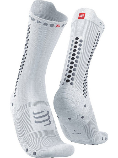 Compressport Pro Racing V4.0 Bike Ανδρικές Κάλτσες Ψηλές με Σχέδια Λευκές XU00049B