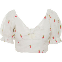 Free People Γυναικείο Καλοκαιρινό Crop Top Εκρού OB938706