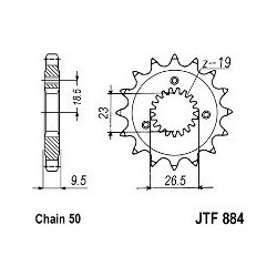 JT Γρανάζι Κίνησης Μπροστά 21T για Harley Davidson XLH883 Sportster / XLH1200 Sportster JTF884.21