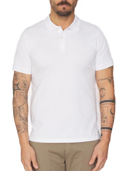 Trussardi Ανδρική Μπλούζα Polo Κοντομάνικη Λευκή MTP01J90-001