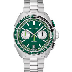 Bulova Racer Ανδρικό Ρολόι Χρονογράφος Αυτόματο με Ασημί Μεταλλικό Μπρασελέ 98B468